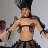 Alice Dellal défile pour la créatrice Pam Hogg au Freemasons' Hall pendant la fashion week de Londres. Le 17 septembre 2012.