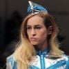 Alice Dellal défile pour la créatrice Pam Hogg au Freemasons' Hall pendant la fashion week de Londres. Le 17 septembre 2012.