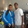 Jo-Wilfried Tsonga et Gaël Monfils prennent la pause, le premier portant une attelle plus qu'impressionnante.