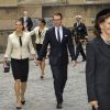 La princesse Victoria et le prince Daniel arrivent au Parlement. Le roi Carl XVI Gustaf de Suède, la reine Silvia, la princesse Victoria, le prince Daniel, le prince Carl Philip et la princesse Madeleine procédaient le 18 septembre 2012 à l'ouverture du Parlement, à Stockholm.