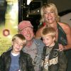 Tony Scott, sa femme Donna et leurs enfants Max et Frank à Hollywood en 2005.