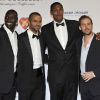 Omar Sy, Tony Parker, Boris Diaw et Fred Testot lors de la première édition du gala de charité "Monaco par coeur" au profit des associations Jeune J'écoute er CéKeDuBonheur à Monaco, le 22 septembre 2012