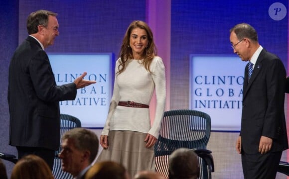 Rania de Jordanie invitée de marque lors de son intervention au Clinton Global Initiative à New York le 23 septembre 2012