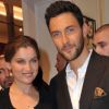 Laetitia Casta à Milan au côté du mannequin Noah Mills, lors du cocktail Dolce & Gabbana le 23 septembre 2012