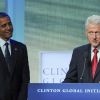 Barack Obama était présent au côté de Bill Clinton pour son discours de la Clinton Global Initiative à New York le 25 septembre 2012.