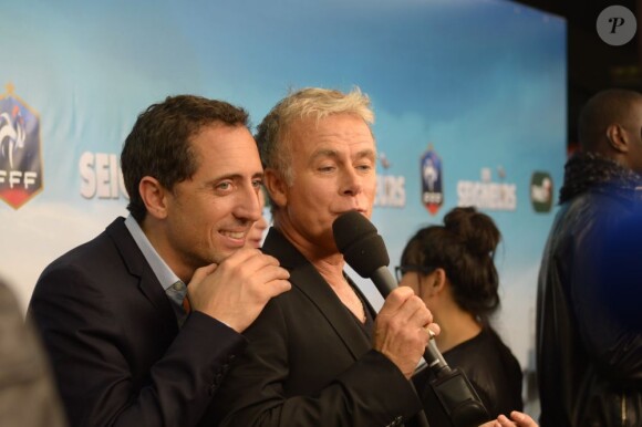 Franck Dubosc et Gad Elmaleh à la soirée organisée à L'Arc en l'honneur du film Les Seigneurs à Paris, le 24 septembre 2012.