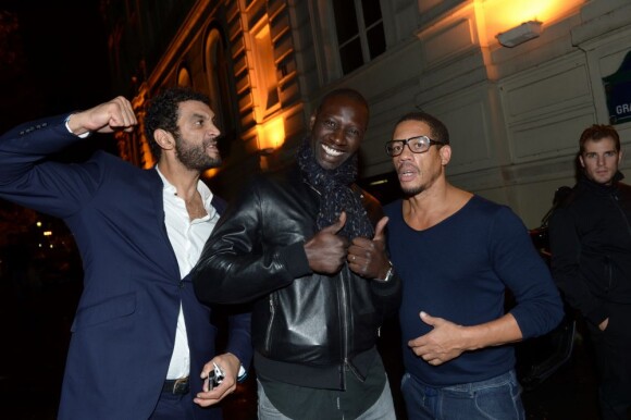 Ramzy, Omar Sy et JoeyStarr à la soirée organisée à L'Arc en l'honneur du film Les Seigneurs à Paris, le 24 septembre 2012.