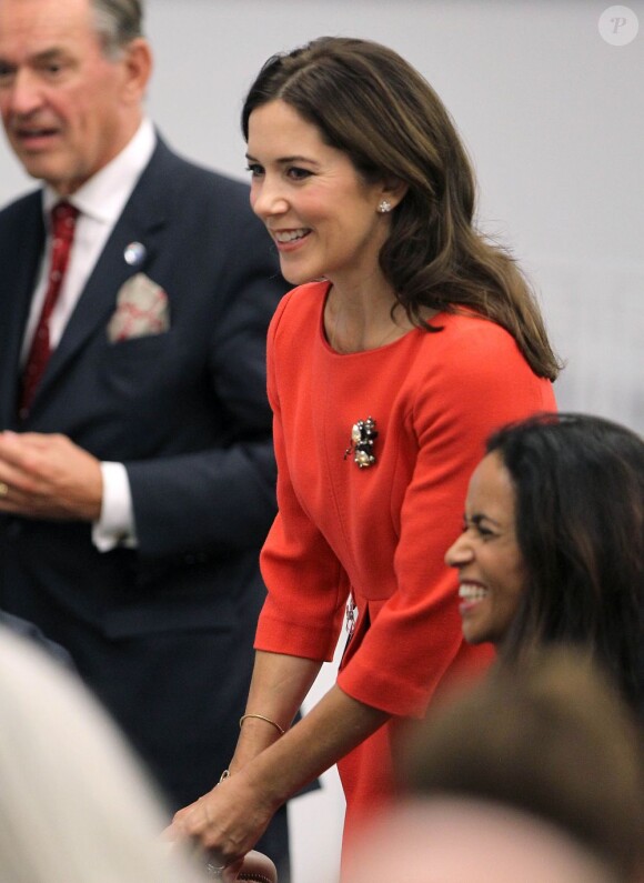 La princesse Mary de Danemark à New York le 27 septembre 2012 pour le lancement de la campagne Why Poverty ?.