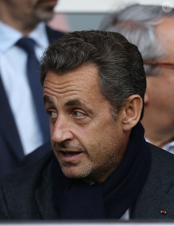 Nicolas Sarkozy assiste à la rencontre entre le Paris Saint-Germain et le FC Sochaux au Parc des Princes. Paris, le 29 septembre 2012.