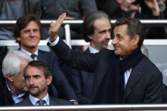 Nicolas Sarkozy assiste à la rencontre entre le Paris Saint-Germain et le FC Sochaux au Parc des Princes. Paris, le 29 septembre 2012.