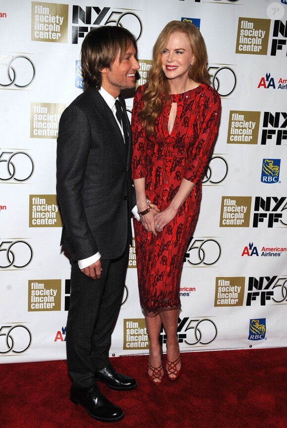 L'actrice Nicole Kidman et Keith Urban au New York Film Festival, le 3 octobre 2012.