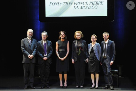 La princesse Caroline de Hanovre, présidente de la Fondation Prince Pierre, le 2 octobre 2012 à la remise des Prix de la Fondation, à l'Opéra Garnier, à Monaco.