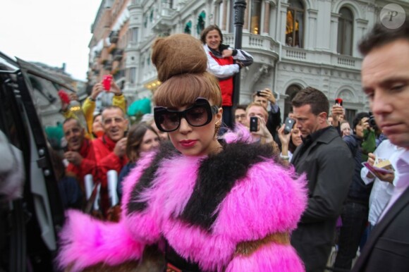 Lady Gaga à Stockholm le 30 août 2012. Elle recevra le 9 octobre la bourse LennonOno pour la paix à Reykjavik.