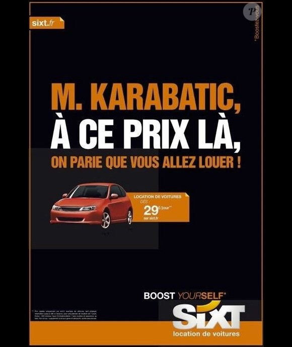 La campagne de pub Sixt surfant sur l'histoire de paris suspects et de match truqué dans laquelle est impliqué Nikola Karabatic