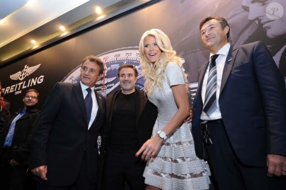 L'inauguration de la boutique Breitling à Paris en octobre 2012 avec André Uzan, DG de la marque, José Garcia et Victoria Silvstedt