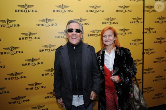 L'inauguration de la boutique Breitling à Paris en octobre 2012 avec Gilbert Montagné et sa femme