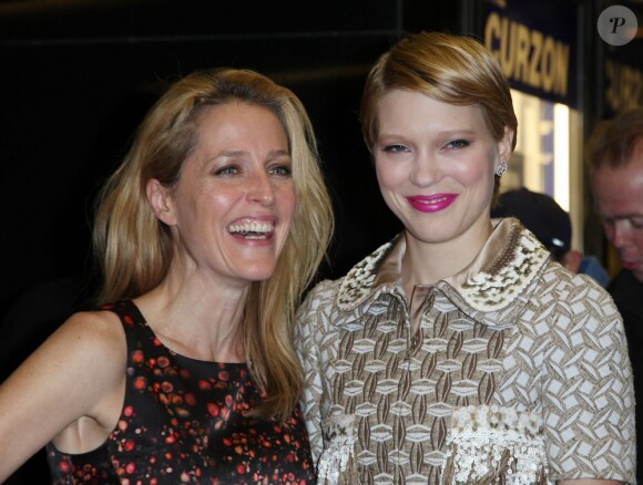 Gillian Anderson et Léa Seydoux lors de l'avant-première de L'Enfant d'en haut au BFI London Film Festival à Londres le 12 octobre 2012