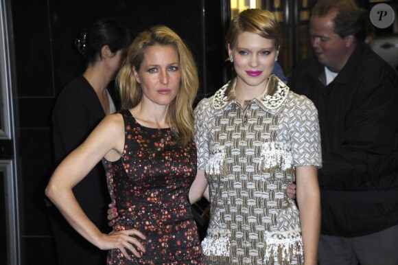 Gillian Anderson et Léa Seydoux lors de l'avant-première de L'Enfant d'en haut au BFI London Film Festival à Londres le 12 octobre 2012