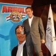 L'ex-gouverneur de Californie Arnold Schwarzenegger lors de la promotion de son autobiographie  Total Recall , le 11 octobre à Madrid.