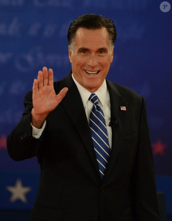 Mitt Romney lors du second débat présidentiel à la Hofstra University. Hempstead, le 16 octobre 2012.
