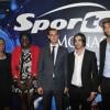 Gwladys Epangue, Lucie Décosse, Pierre Casiraghi, Kevin Rolland et Camille Lacourt lors de la remise des Georges Bertellotti Golden Podium Awards au Forum Grimaldi, le 16 octobre 2012.