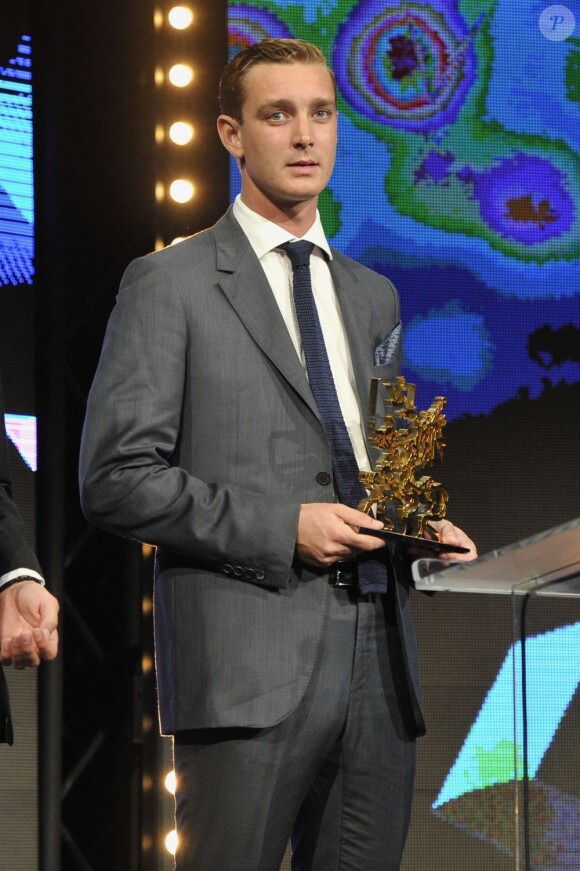 Pierre Casiraghi présidait le 16 octobre 2012 au Forum Grimaldi de Monaco, en représentation de son oncle le prince Albert, la cérémonie de remise des Georges Bertellotti Golden Podium Awards.