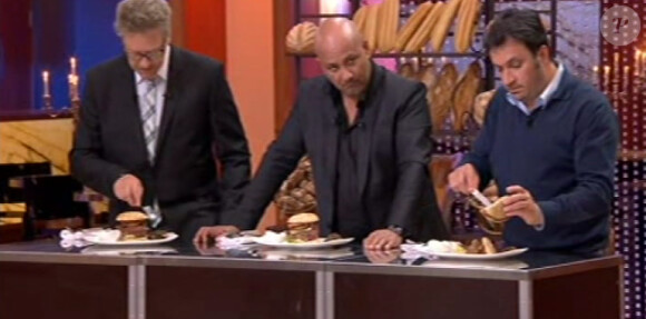 Le jury, Sébastien Demorand, Yves Camdeborde et Frédéric Anton dans Masterchef 2012 le jeudi 18 octobre 2012 sur TF1