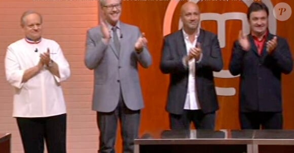 Le jury, Sébastien Demorand, Yves Camdeborde et Frédéric Anton dans Masterchef 2012 le jeudi 18 octobre 2012 sur TF1