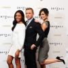 Naomie Harris, Daniel Craig et Bérénice Marlohe pour le photocall à Londres du film Skyfall le 22 octobre 2012