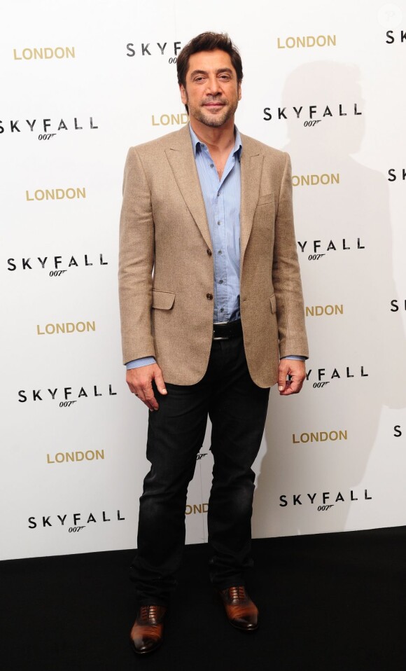 Javier Bardem pour le photocall à Londres du film Skyfall le 22 octobre 2012