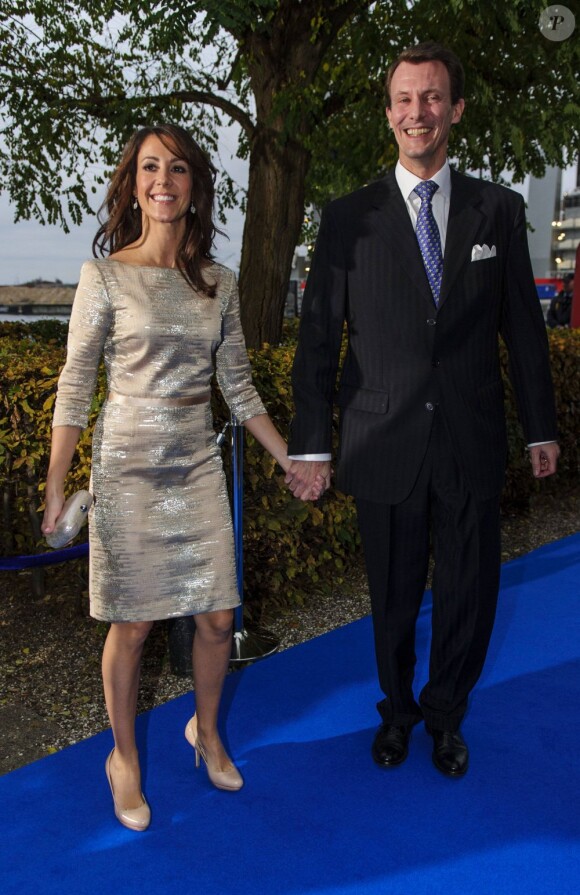 La princesse Marie et le prince Joachim de Danemark. Dîner d'au revoir de la famille royale de Danemark en l'honneur du président de la Slovaquie Ivan Gašparovič et de son épouse Silvia Gašparovičová avant leur départ, le 24 octobre 2012 à l'hôtel Admiral de Copenhague.