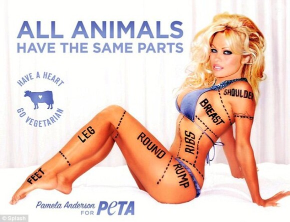Pamela Anderson a posé aussi pour PeTA.