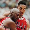 Michael Jordan et Scottie Pippen en finale NBA le 11 juin 1997 au Delta Center de Salt Lake City