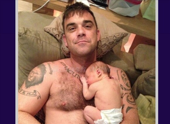 Robbie Williams et sa fille Theodora le 21 septembre 2012.