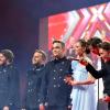 Robbie Williams et les Take That au Danemark sur le plateau de X Factor le 25 mars 2011.