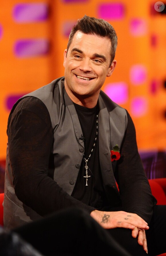 Robbie Williams sur le plateau du Graham Norton Show le 1er novembre 2012
