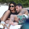 Christian Vieri et une ''amie'' sur une plage de Miami le 2 novembre 2012.