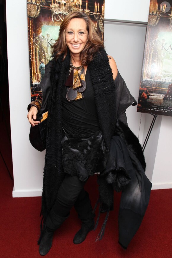 Donna Karan lors de l'avant-première du film Anna Karenina à New York, le 7 novembre 2012.