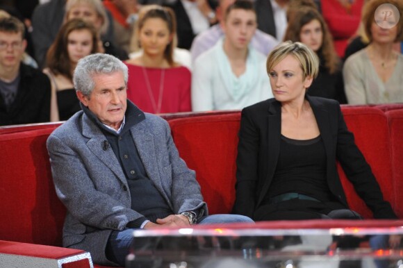 Patricia Kaas et Claude Lelouch sur le plateau de Vivement Dimanche diffusé le 11 novembre 2012.