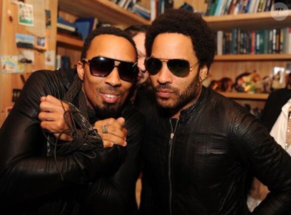 Dallas Austin et Lenny Kravitz lors de la soirée d'ouverture de l'hôtel SLS South Beach de Miami, FL le 8 novembre 2012