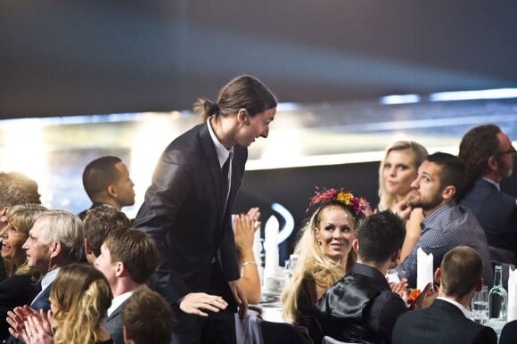 Zlatan Ibrahimovic et sa compagne Helena Seger lors de la remise du Ballon d'or suédois à Stockholm, le 12 novembre 2012.