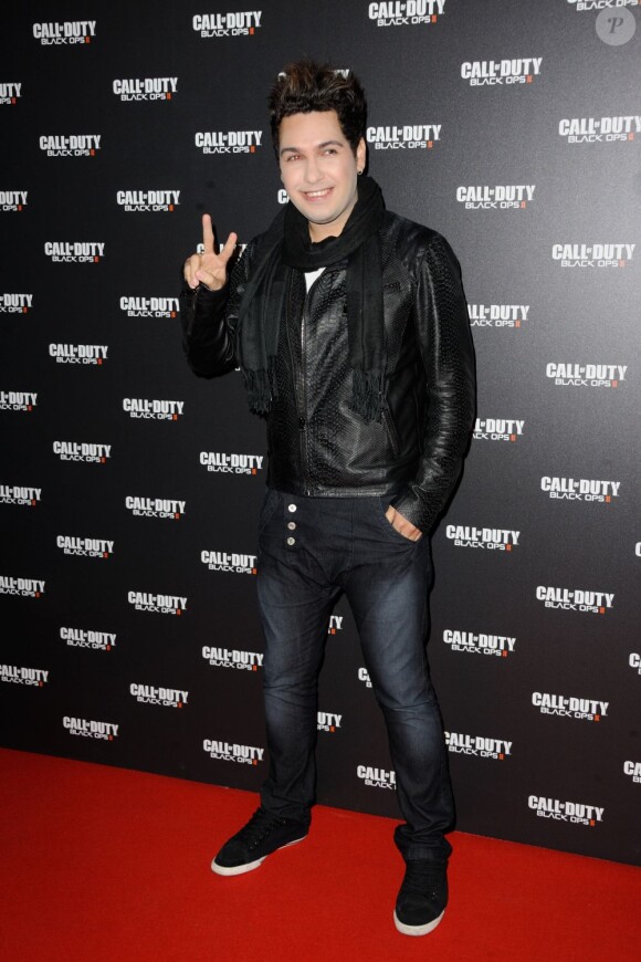 Alex Ferrari lors de la soirée de lancement de Call of Duty : Black Ops II (Activision) au Virgin Megastore des Champs-Elysées, à Paris, le 12 novembre 2012.