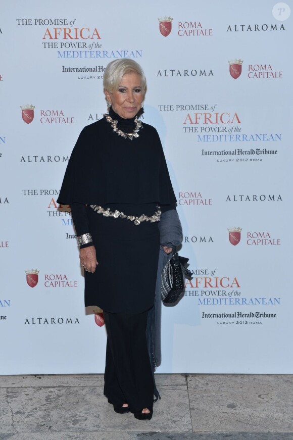 Anna Fendi assiste à la soirée d'ouverture du Sommet du Luxe organisé par l'International Herald Tribune et portant sur le thème The Promise Of Africa - The Power Of Mediterranean. Rome, le 15 Novembre 2012.