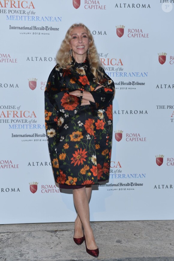 Franca Sozzani assiste à la soirée d'ouverture du Sommet du Luxe organisé par l'International Herald Tribune et portant sur le thème The Promise Of Africa - The Power Of Mediterranean. Rome, le 15 Novembre 2012.