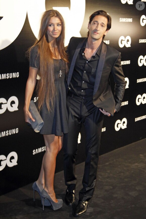 Lara Lieto et son boyfriend Adrien Brody à la soirée GQ Men of the Year Award 2012 de Madrid, le 19 novembre 2012.