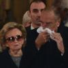 Jacques Chirac et sa femme Bernadette Chirac à l'intérieur de l'église Saint-Etienne-du-Mont à paris pour assister aux funérailles de Maurice Ulrich le 20 novembre 2012.