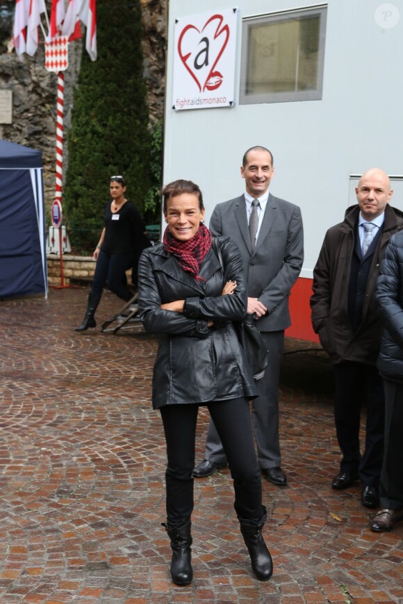 La princesse Stéphanie de Monaco, présidente de Fight Aids Monaco et ambassadrice d'Onusida, lançait le 26 novembre 2012 sur le parvis de Sainte-Dévote la campagne de dépistage anonyme et gratuit Test in the City, à quelques jours de la Journée mondiale de lutte contre le sida.