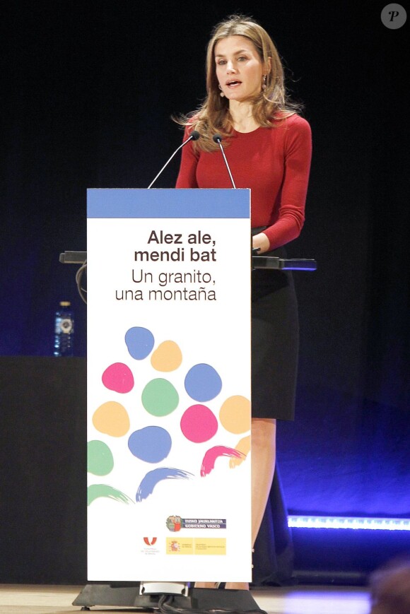 Letizia d'Espagne lors de l'ouverture du XVe Congrès d'Etat sur le bénévolat, à Bilbao, le 27 novembre 2012.