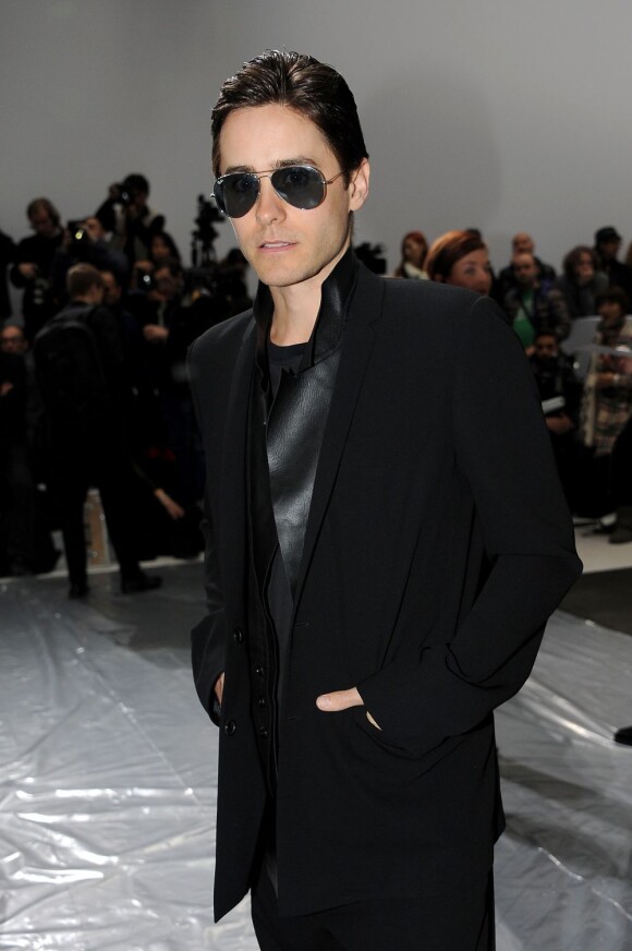 Jared Leto lors de la présentation de la collection hiver de Christian Dior à Paris Fashion Week, le 21 janvier 2012.