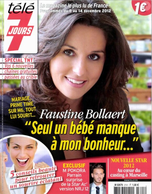 Faustine Bollaert en couverture de Télé 7 Jours